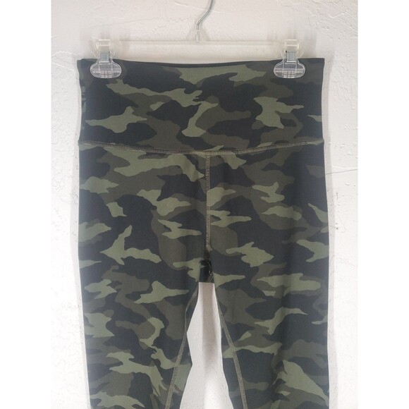 ZOBHA WOMENS HIGH RISE DARK GREEN CAMO LEGGINGS SZ Large Activewear - Picture 2 of 7